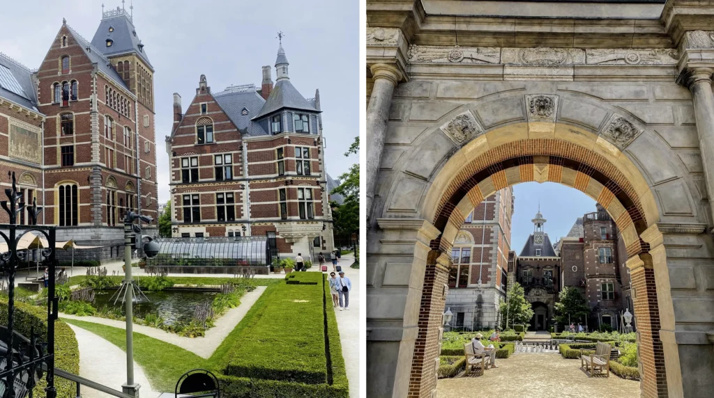 De tuinen van het rijksmuseum in Amsterdam