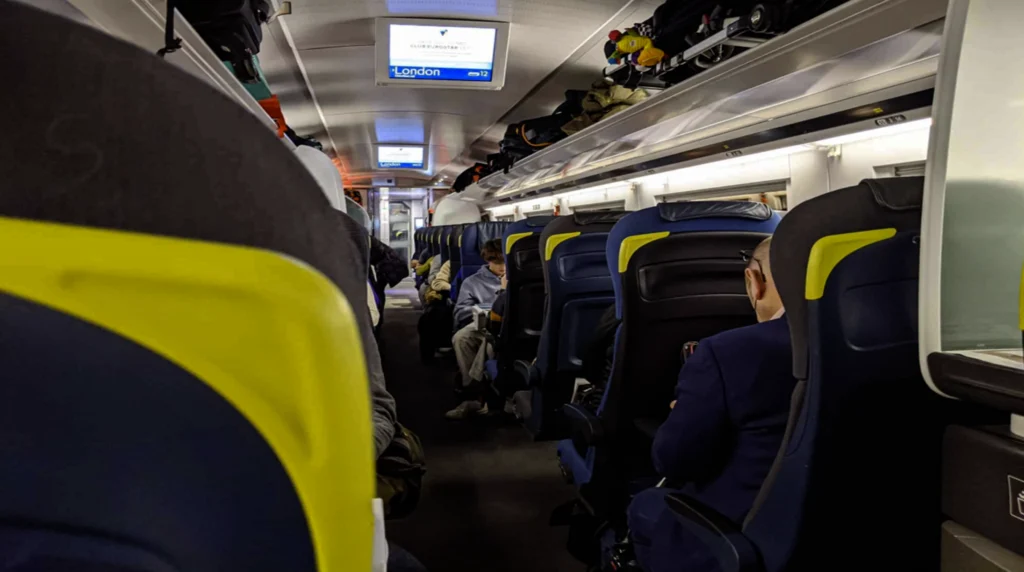 Travelling to London by Eurostar train